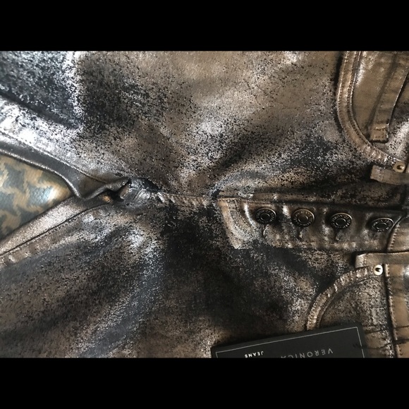 Veronica Beard Women Gunmetal NYE Black jeans Pants Debbie High Rise NWT $328 - Picture 9 of 12